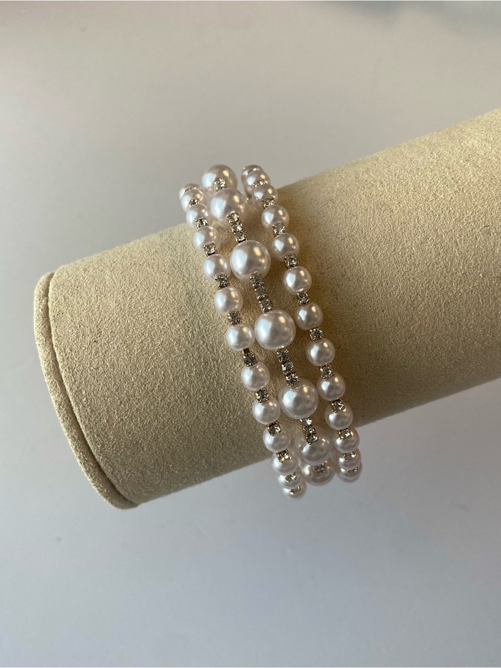 3/$20 Elegant Pearls Rhinestones Multi-Strand Bracelet Bangle